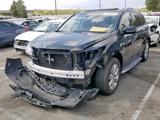 5FRYD4H83EB010411 - 2014 ACURA MDX ADVANC BLACK photo 2