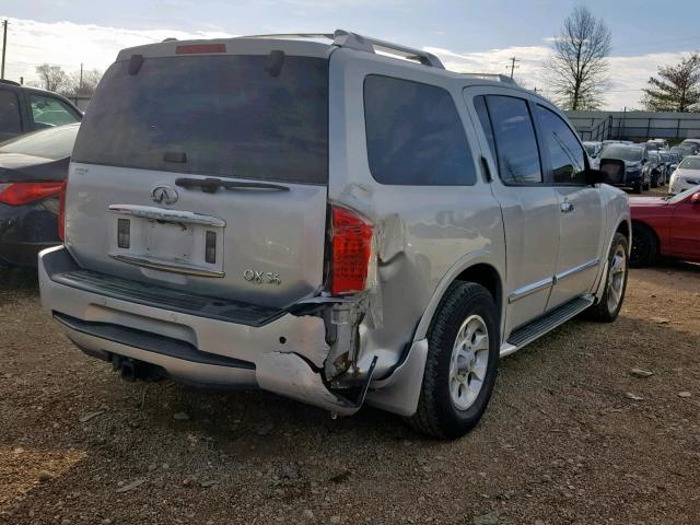 5N3AA08C25N809318 - 2005 INFINITI QX56 SILVER photo 4