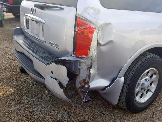 5N3AA08C25N809318 - 2005 INFINITI QX56 SILVER photo 9