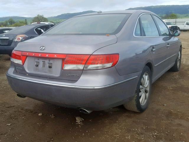 KMHFC46F77A212205 - 2007 HYUNDAI AZERA SE SILVER photo 4