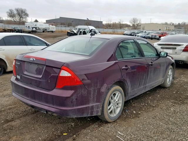 3FAHP0GA3CR440026 - 2012 FORD FUSION S PURPLE photo 4