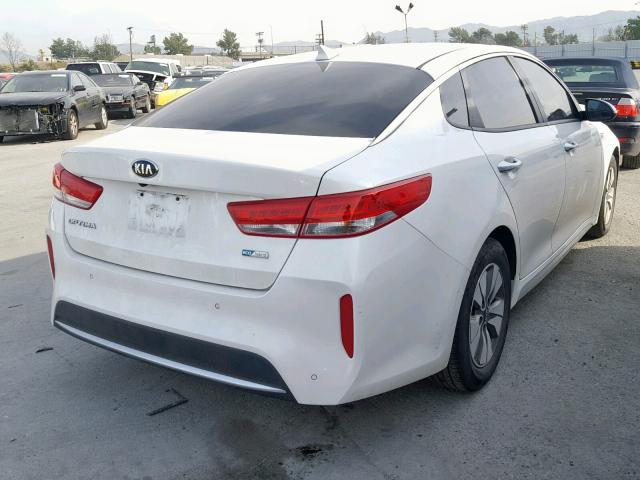 KNAGT4LC4H5007905 - 2017 KIA OPTIMA HYB WHITE photo 4