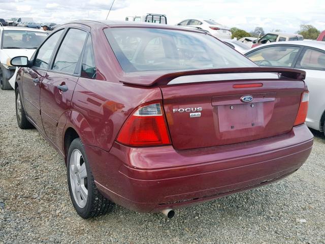 1FAFP34N17W347430 - 2007 FORD FOCUS ZX4 MAROON photo 3