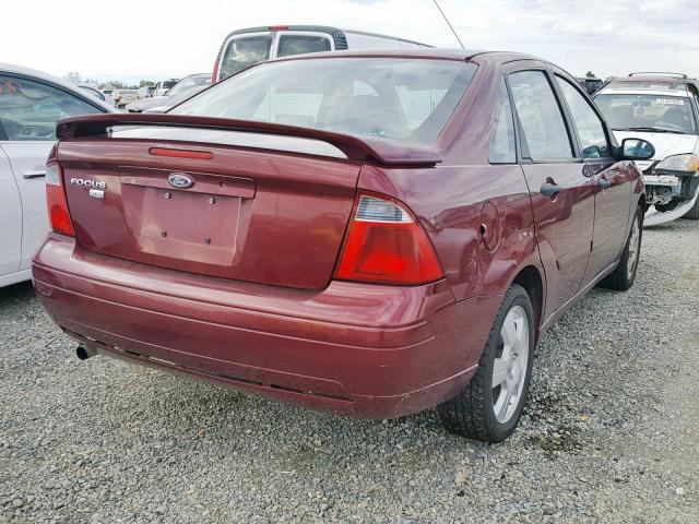 1FAFP34N17W347430 - 2007 FORD FOCUS ZX4 MAROON photo 4