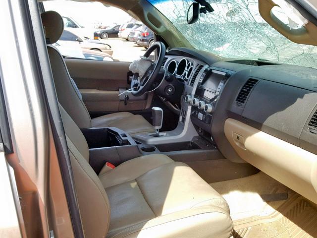 5TDBY68A58S001297 - 2008 TOYOTA SEQUOIA LI BEIGE photo 5