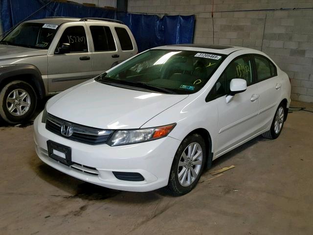 2HGFB2F90CH513949 - 2012 HONDA CIVIC EXL WHITE photo 2