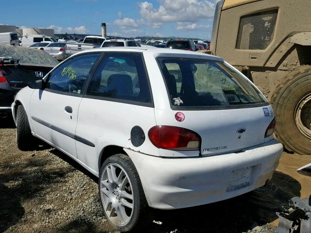 2C1MR2220Y6722084 - 2000 CHEVROLET METRO LSI WHITE photo 3