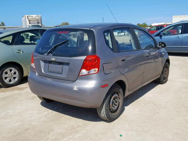 KL1TD66627B766432 - 2007 CHEVROLET AVEO BASE ნაცრისფერი ფოტო 4
