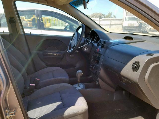 KL1TD66627B766432 - 2007 CHEVROLET AVEO BASE ნაცრისფერი ფოტო 5