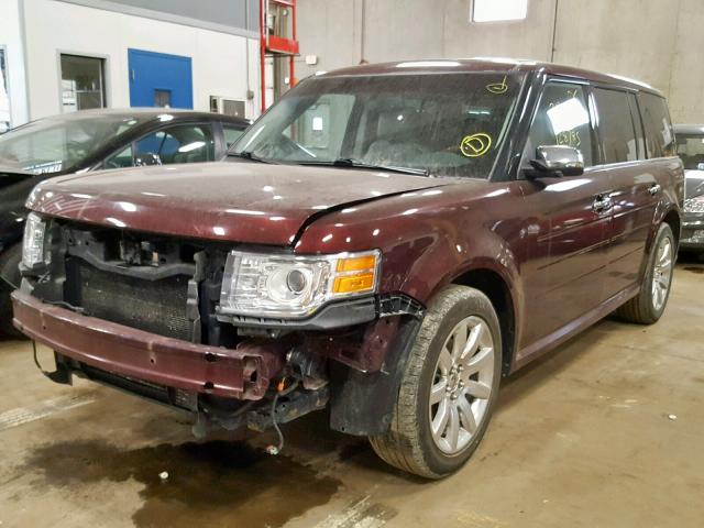 2FMGK5DC0BBD35444 - 2011 FORD FLEX LIMIT MAROON photo 2