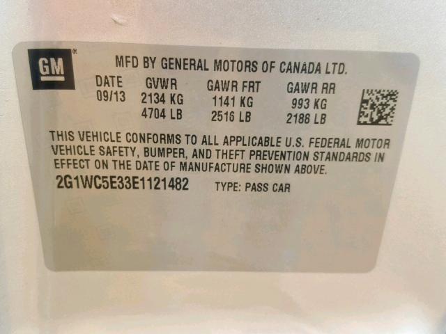 2G1WC5E33E1121482 - 2014 CHEVROLET IMPALA LIM SILVER photo 10