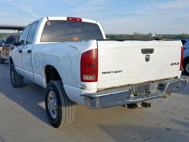 3D7KS28C05G778353 - 2005 DODGE RAM 2500 S WHITE photo 3