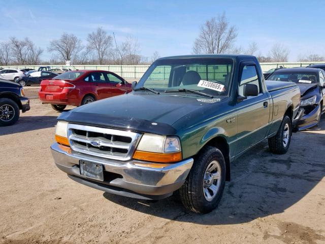 1FTYR10C5YPA39694 - 2000 FORD RANGER GREEN photo 2