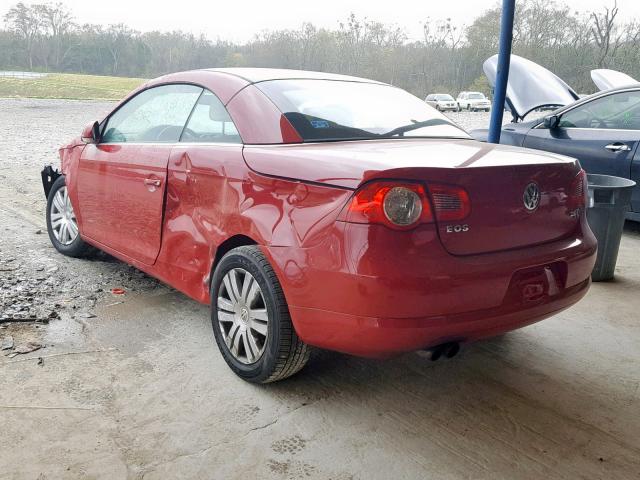 WVWBA71F37V044685 - 2007 VOLKSWAGEN EOS 2.0T RED photo 3