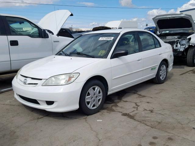 1HGEN26574L000606 - 2004 HONDA CIVIC GX WHITE photo 2