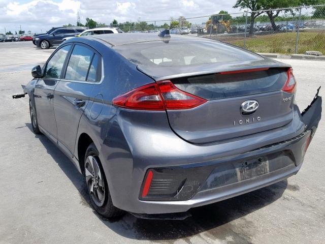 KMHC75LC3HU019007 - 2017 HYUNDAI IONIQ SEL GRAY photo 3