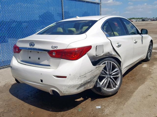 JN1BV7AP2EM678136 - 2014 INFINITI Q50 BASE WHITE photo 4