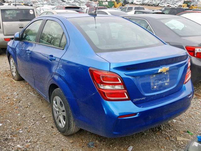 1G1JB5SH1H4114374 - 2017 CHEVROLET SONIC LS BLUE photo 3