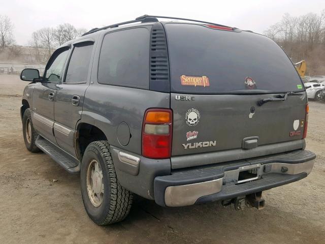 1GKEK13Z42R208045 - 2002 GMC YUKON GRAY photo 3