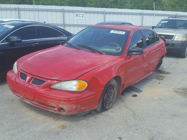 1G2NE52T7YM821987 - 2000 PONTIAC GRAND AM S RED photo 2