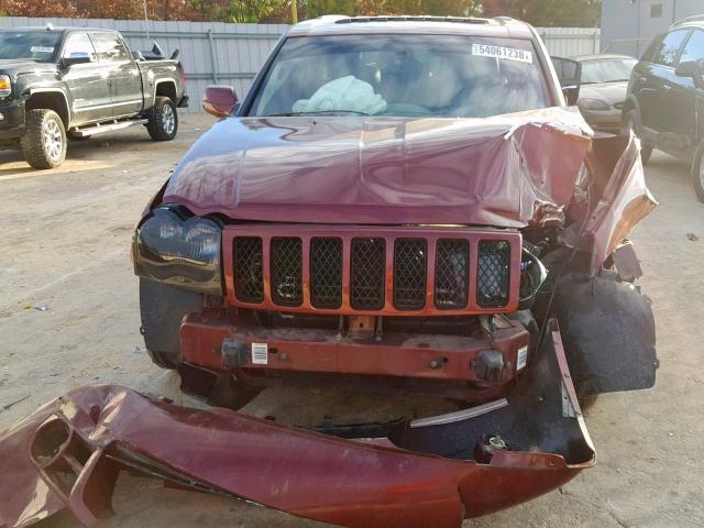 1J8HR78317C627405 - 2007 JEEP GRAND CHER RED photo 9