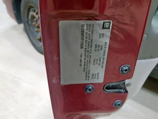 1G1ZS58F87F179296 - 2007 CHEVROLET MALIBU LS MAROON photo 10