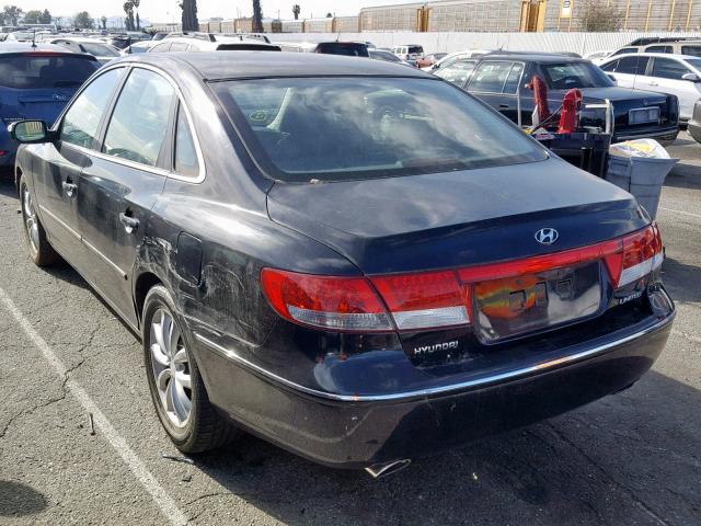 KMHFC46F27A152429 - 2007 HYUNDAI AZERA SE BLACK photo 3