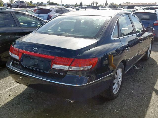 KMHFC46F27A152429 - 2007 HYUNDAI AZERA SE BLACK photo 4