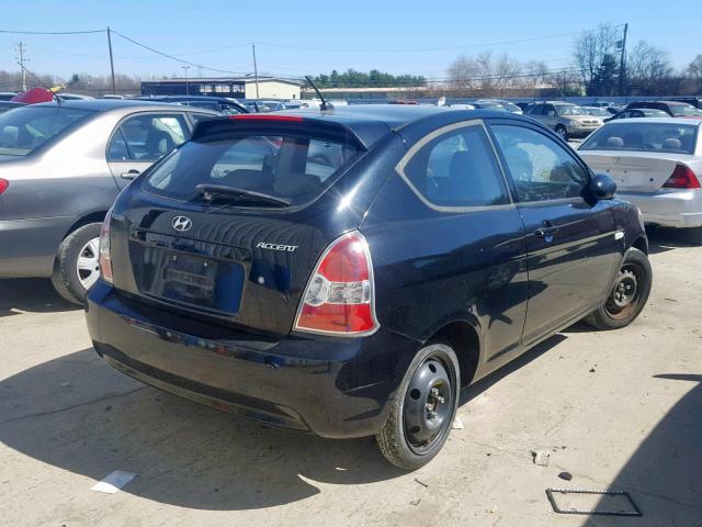 KMHCN36C67U027476 - 2007 HYUNDAI ACCENT SE BLACK photo 4