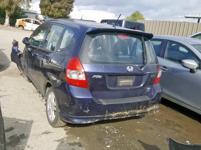 JHMGD38618S043340 - 2008 HONDA FIT SPORT BLUE photo 3