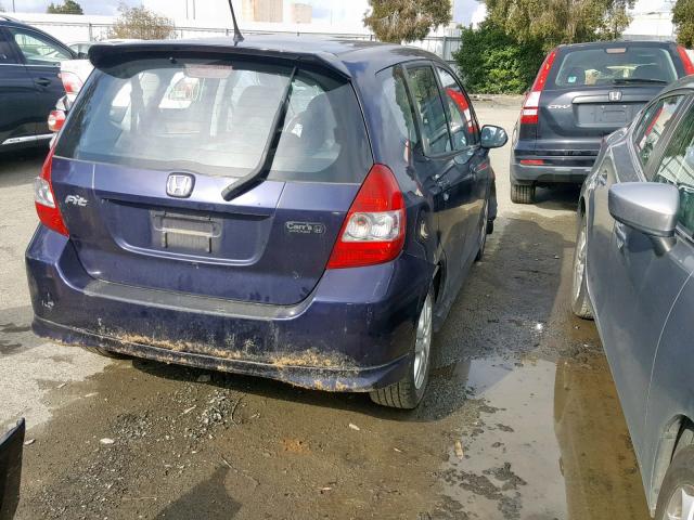 JHMGD38618S043340 - 2008 HONDA FIT SPORT BLUE photo 4