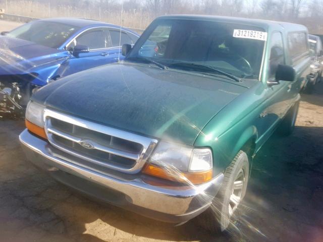 1FTYR10V7YPB91400 - 2000 FORD RANGER GREEN photo 2