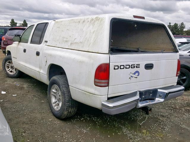 1B7GL2AX41S119348 - 2001 DODGE DAKOTA QUA WHITE photo 3