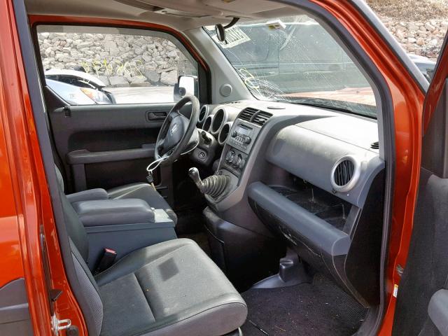 5J6YH27605L024218 - 2005 HONDA ELEMENT EX ORANGE photo 5