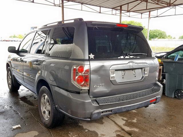 5FNYF28358B002075 - 2008 HONDA PILOT SE GRAY photo 3