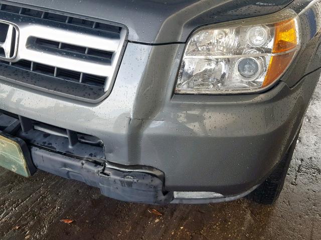 5FNYF28358B002075 - 2008 HONDA PILOT SE GRAY photo 9