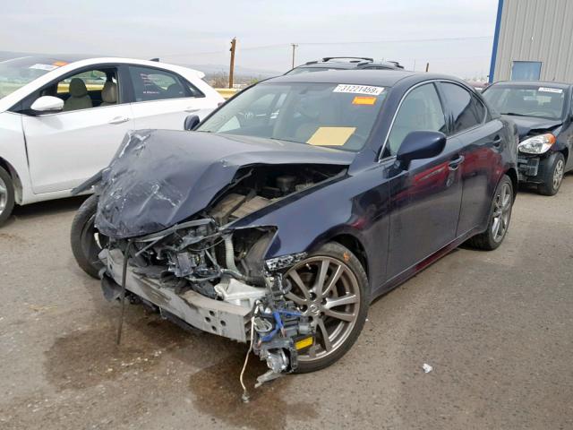 JTHBK262685062054 - 2008 LEXUS IS 250 BLUE photo 2