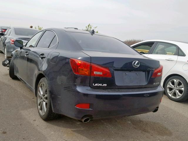 JTHBK262685062054 - 2008 LEXUS IS 250 BLUE photo 3