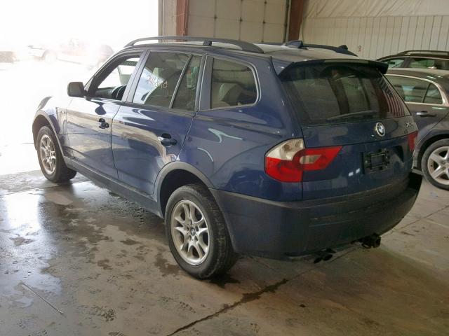 WBXPA73444WA77496 - 2004 BMW X3 2.5I BLUE photo 3