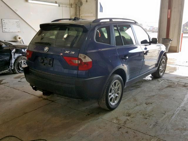 WBXPA73444WA77496 - 2004 BMW X3 2.5I BLUE photo 4