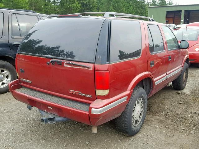 1GKDT13W9V2536959 - 1997 GMC JIMMY RED photo 4