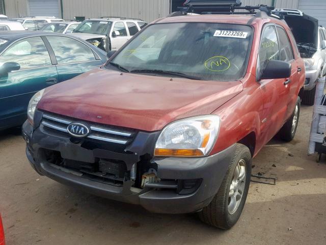 KNDJE723877399148 - 2007 KIA SPORTAGE E MAROON photo 2