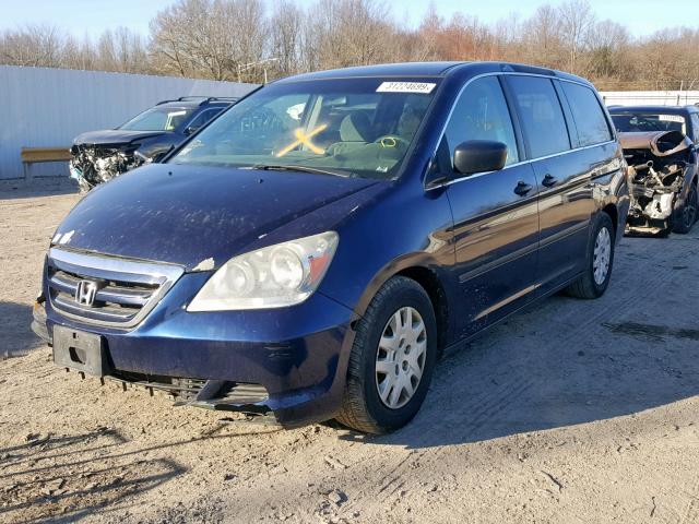 5FNRL38257B007849 - 2007 HONDA ODYSSEY LX BLUE photo 2