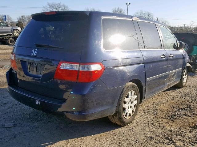 5FNRL38257B007849 - 2007 HONDA ODYSSEY LX BLUE photo 4