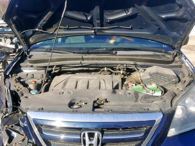 5FNRL38257B007849 - 2007 HONDA ODYSSEY LX BLUE photo 7