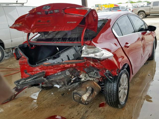 KNAFX4A86E5088397 - 2014 KIA FORTE EX RED photo 4