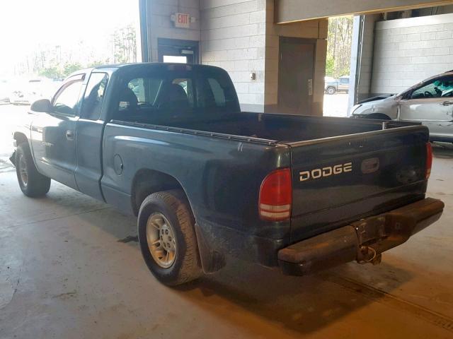 1B7GL22XXXS249044 - 1999 DODGE DAKOTA GREEN photo 3