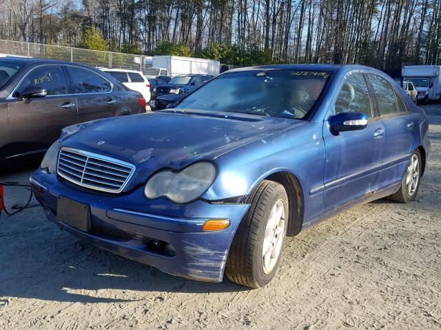 WDBRF64J11F092065 - 2001 MERCEDES-BENZ C 320 BLUE photo 2