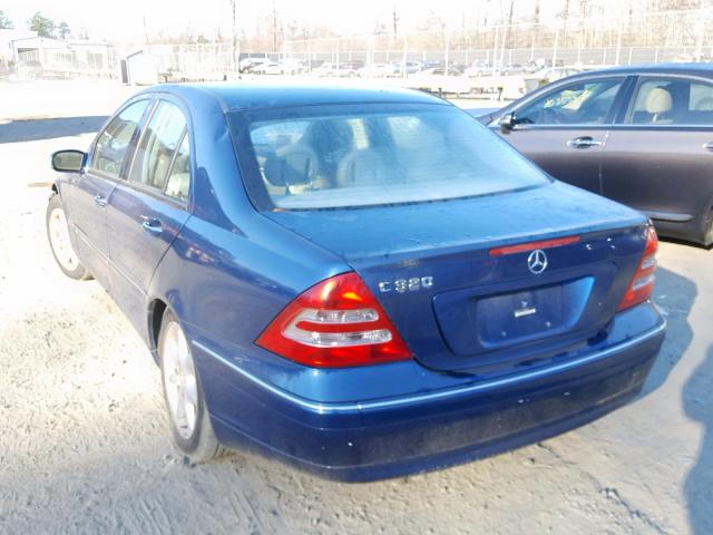 WDBRF64J11F092065 - 2001 MERCEDES-BENZ C 320 BLUE photo 3