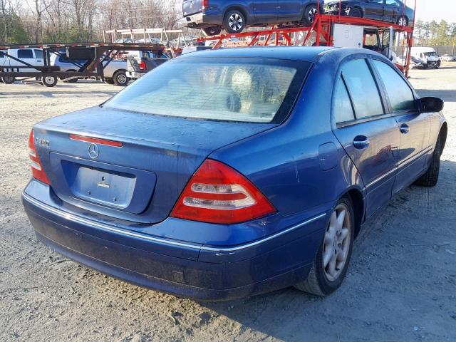 WDBRF64J11F092065 - 2001 MERCEDES-BENZ C 320 BLUE photo 4